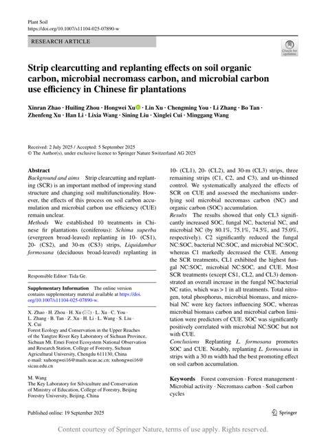 Strip clearcutting and replanting effects on soil organic carbon ... - raincitystudios.com