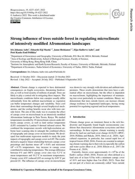 Strong influence of trees outside forest in regulating … - raincitystudios.com