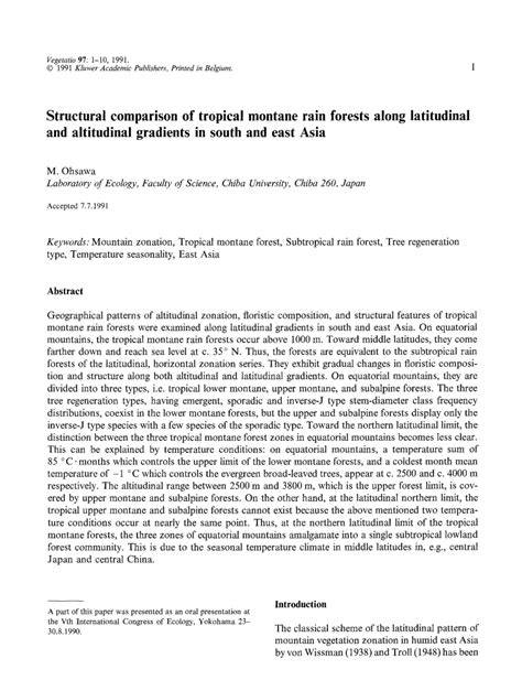 Structural comparison of tropical montane rain forests along ... - raincitystudios.com