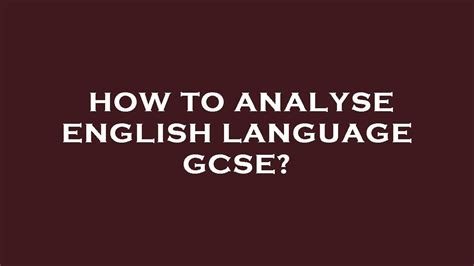 STRUCTURE in the English Language GCSE - YouTube