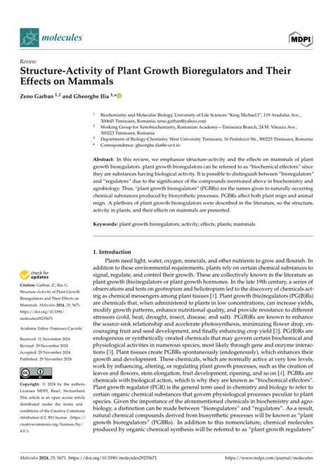 Structure-Activity of Plant Growth Bioregulators and Their Effects on ... - raincitystudios.com