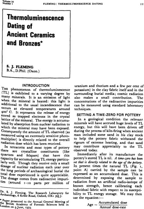 Study and progress of the thermoluminescence dating of the ancient ... - wintechmobiles.com