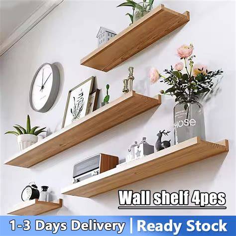 sturdy fashionable 4pcs set walnut wooden wall mounted - Temu - raincitystudios.com