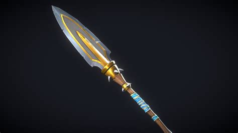 Stylized Fantasy Spear - Hand-painted 3D Weapon - Sketchfab - muktibox.com