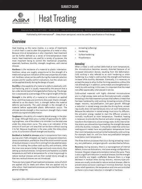 SUBJECT GUIDE Heat Treating - ASM International - wintechmobiles.com