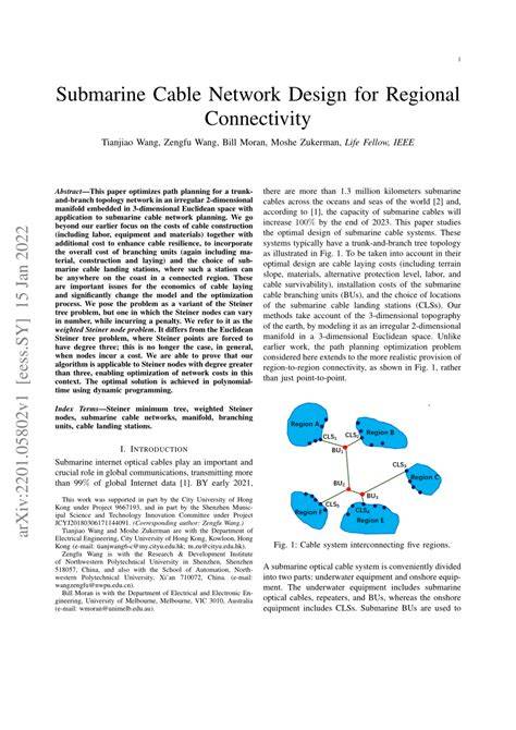 Submarine Cable Network Design for Regional … - raincitystudios.com