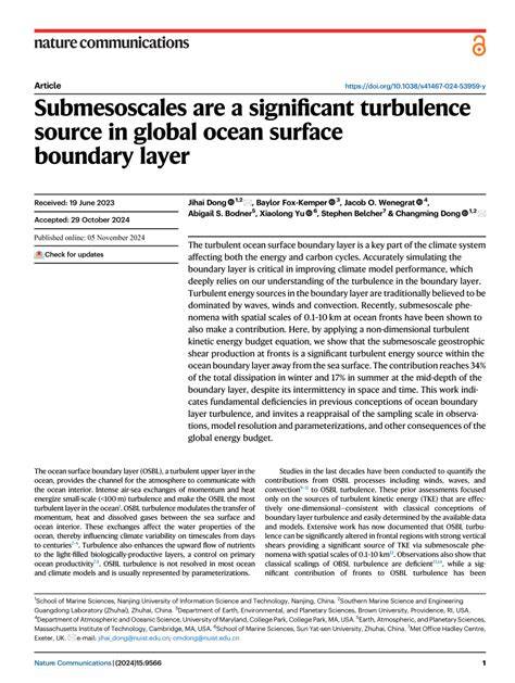 Submesoscales are a significant turbulence source in global ocean ... - raincitystudios.com