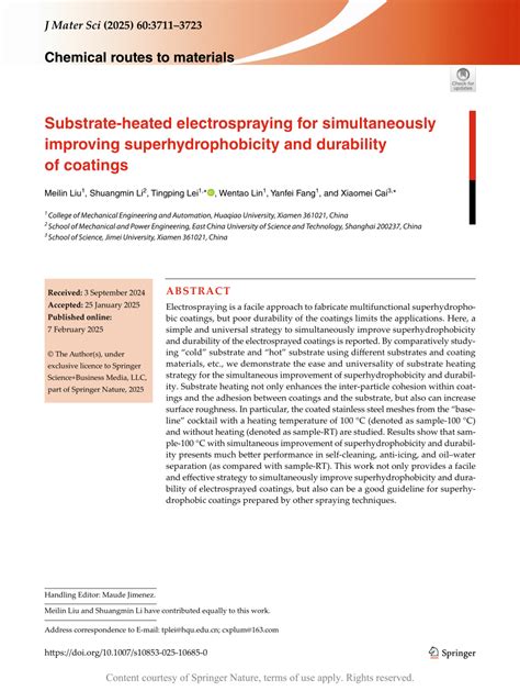 Substrate-heated electrospraying for simultaneously … - wintechmobiles.com
