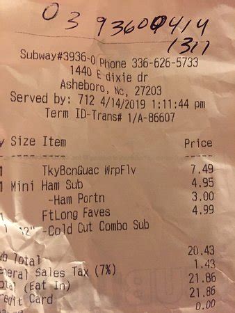 SUBWAY, Asheboro - 323 NC Highway 49 South - Tripadvisor