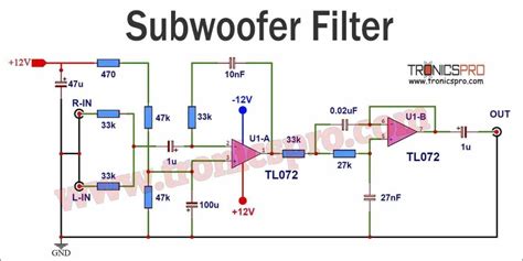 Subwoofer Filter Circuit Low Pass TL072 - TRONICSpro - balustradellc