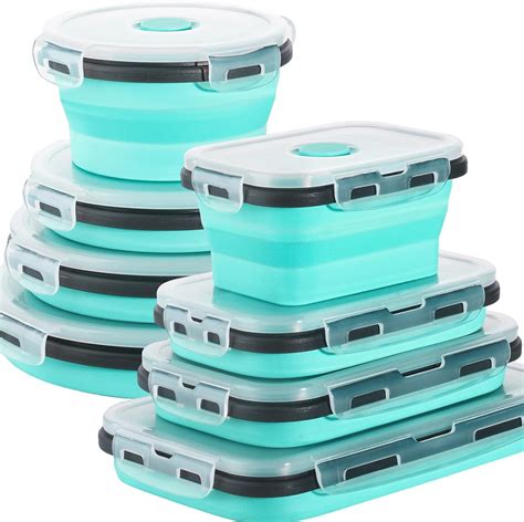 Sudaya 8 Pack Collapsible Food Storage Containers With Lids ... - Amazon - balustradellc