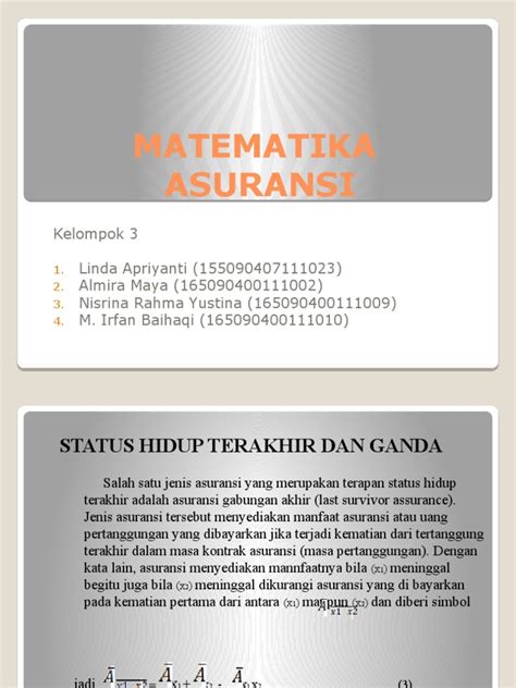 Summary of Matematika Asuransi - wintechmobiles.com