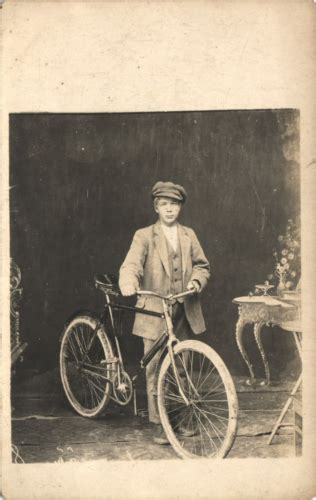 SUMMER ST. SPRINGFIELD, VT boy on bicycle RPPC eBay