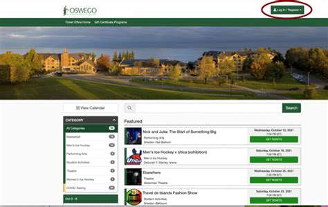 SUNY Oswego Box Office - Ticket Office Home - UniversityTickets