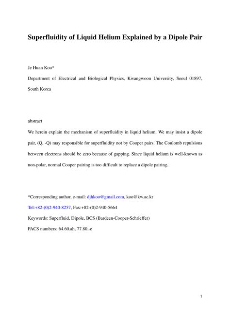 Superfluidity of Liquid Helium Explained by a Dipole Pair - wintechmobiles.com