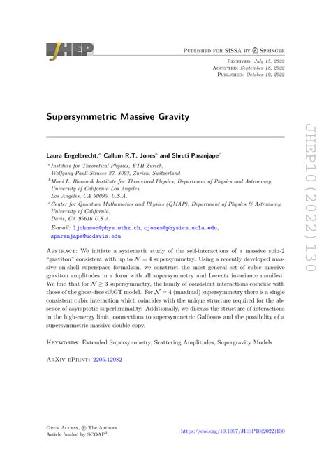 Supersymmetric Massive Gravity - Journal of High Energy Physics - wintechmobiles.com