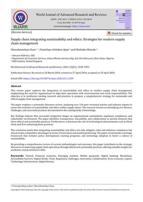 Supply chain integrating sustainability and ethics: Strategies for ... - raincitystudios.com