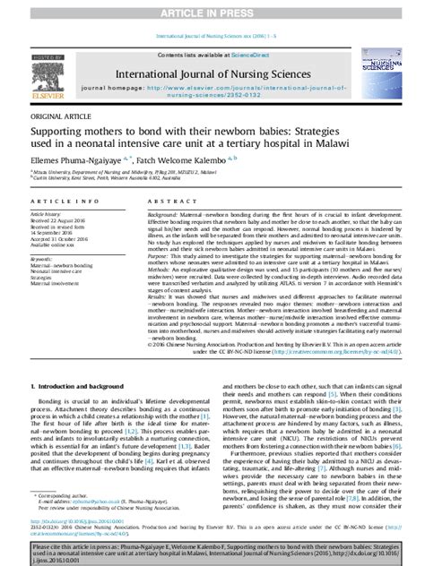 Supporting mothers to bond with their newborn babies: Strategies used ... - balustradellc