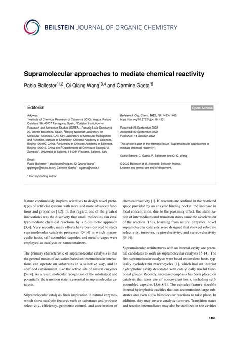 Supramolecular approaches to mediate chemical reactivity - wintechmobiles.com