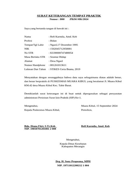 SURAT KETERANGAN TEMPAT PRAKTIK - balustradellc