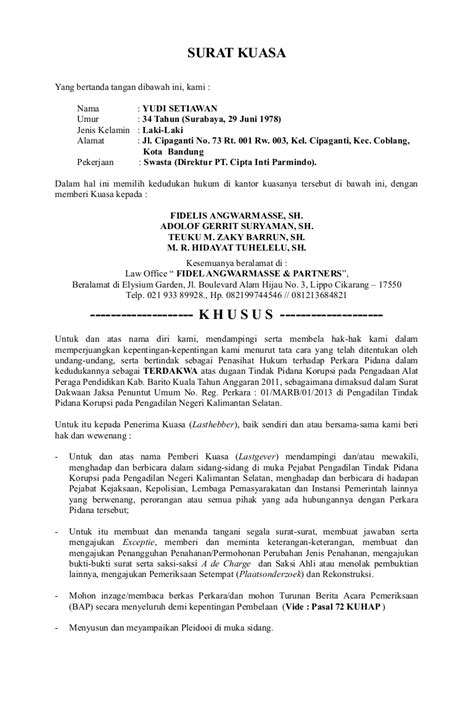 Surat Kuasa Khusus Pidana | PDF | Hukum - Scribd - balustradellc