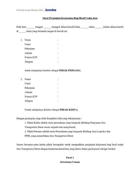 Surat Perjanjian Bagi Hasil Panduan Lengkap - HaloNiaga - balustradellc