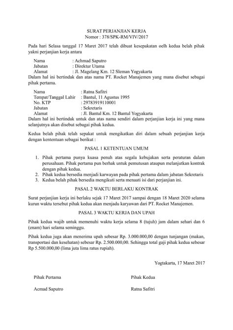 Surat Perjanjian Kerja Word Panduan Lengkap - HaloNiaga - balustradellc