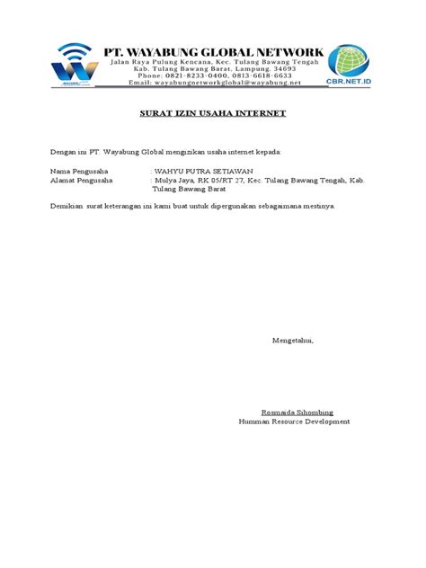 Surat Permohonan Izin Usaha Warnet 2017 | PDF - Scribd - balustradellc