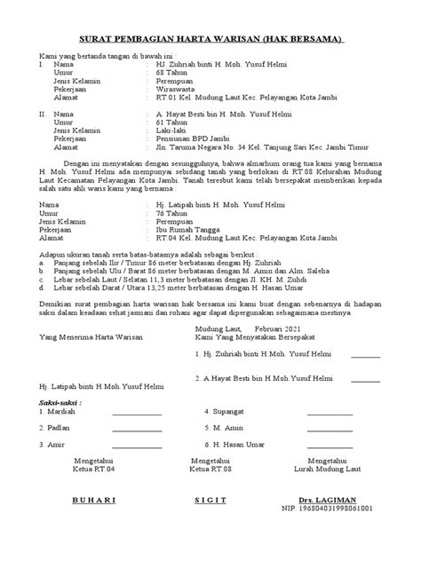 Surat Somasi Ahli Waris Harta Warisan - balustradellc