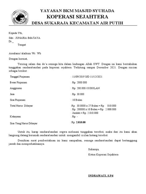 Surat Tunggakan Pembayaran: Panduan Lengkap - balustradellc