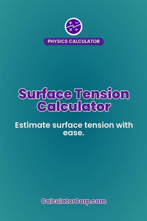Surface Tension Calculator - wintechmobiles.com