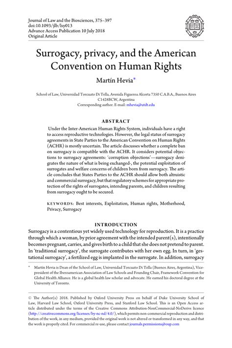 Surrogacy, privacy, and the American Convention on Human Rights - balustradellc