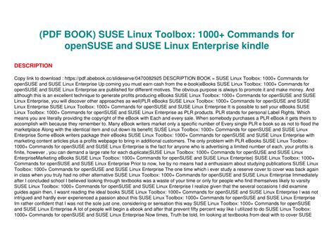 SUSE Linux Toolbox: 1000+ Commands for openSUSE and SUSE Linux Enterprise