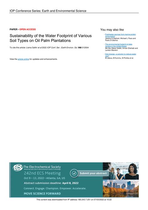 Sustainability of the Water Footprint of Various Soil Types on Oil Palm ... - wintechmobiles.com