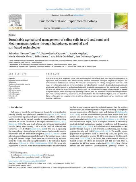 Sustainable agricultural management of saline soils in arid and semi ... - raincitystudios.com