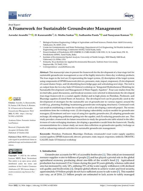 Sustainable Groundwater Management through Integrated Analysis of ... - raincitystudios.com