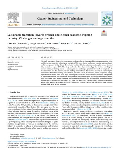 Sustainable transition towards greener and cleaner seaborne shipping ... - wintechmobiles.com