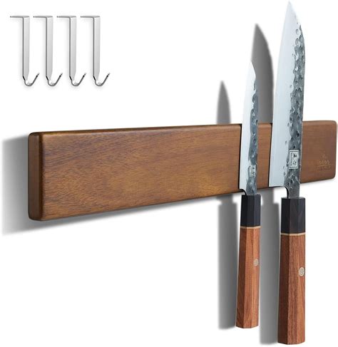 Swaitee Magnetic Knife Holder For Wall, 16 inch Wood Knife Strip - balustradellc