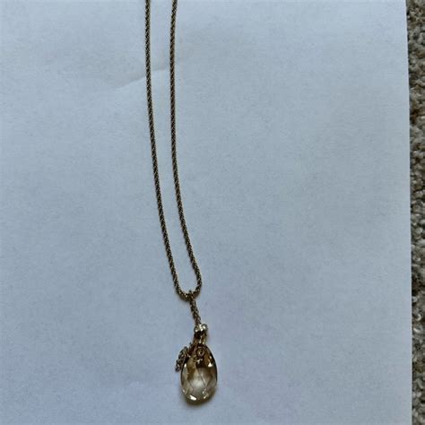 Swarovski Gold Crystal Pendant Necklace - Poshmark - balustradellc
