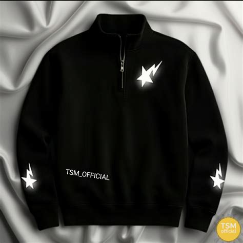 Sweater Nyala Half Zipper Reflective Tampil beda siang maupun - balustradellc