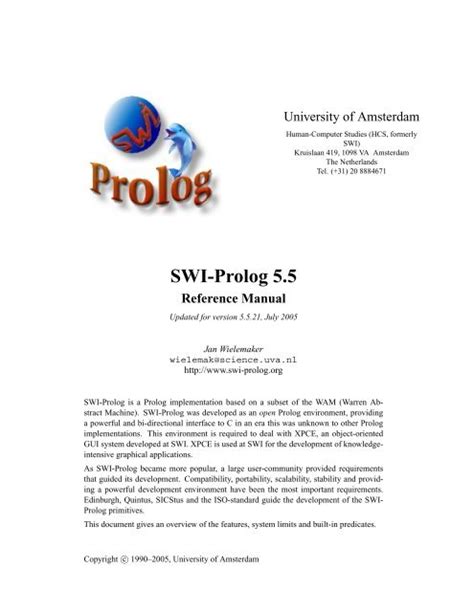 SWI-Prolog 5 - University of South Carolina