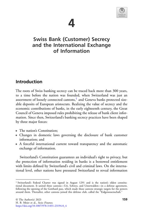 Swiss Bank (Customer) Secrecy and the International Exchange of ... - balustradellc