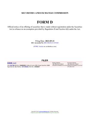 SWNR, LLC - fund raising filing