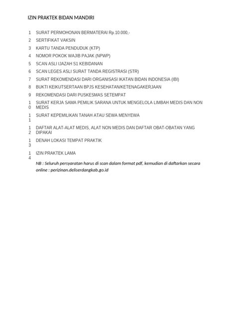 Syarat Izin Praktek Bidan Mandiri - balustradellc