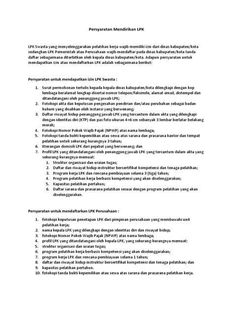 Syarat Mendirikan LPK dan Prosedurnya di 2025 - balustradellc