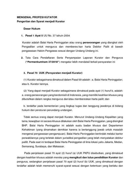 Syarat Menjadi Kurator - Leks Blawg - balustradellc