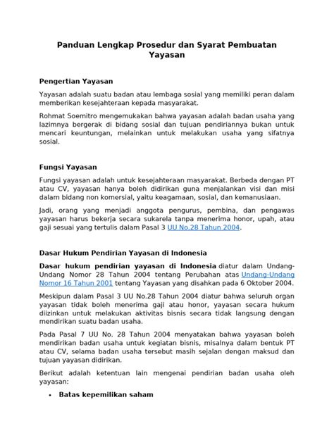 Syarat Pembuatan Yayasan: Panduan Lengkap dan Terbaru - balustradellc