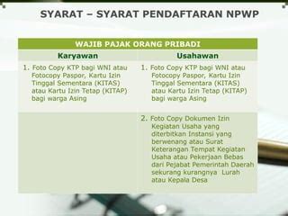 Syarat Pendaftaran Nomor Pokok Wajib Pajak - balustradellc