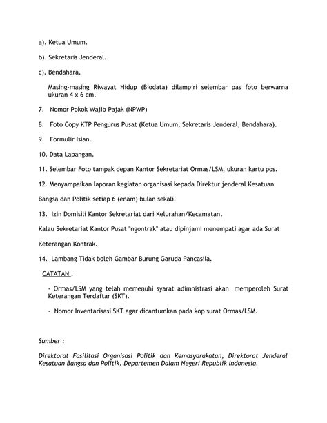 Syarat Pendaftaran Ormas ke Kesbangpol | PDF - Scribd - balustradellc