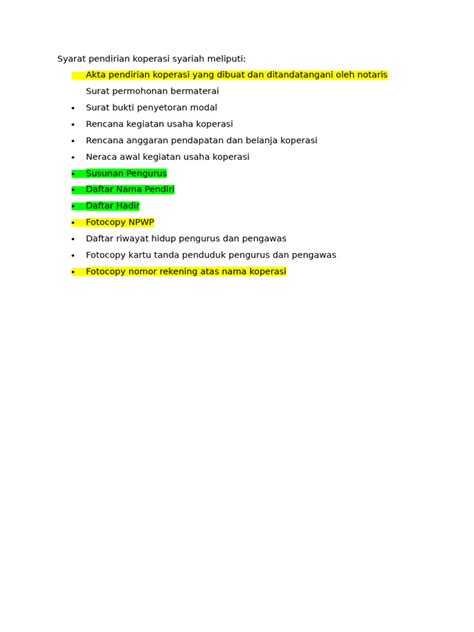 Syarat Pendirian Koperasi Syariah - balustradellc
